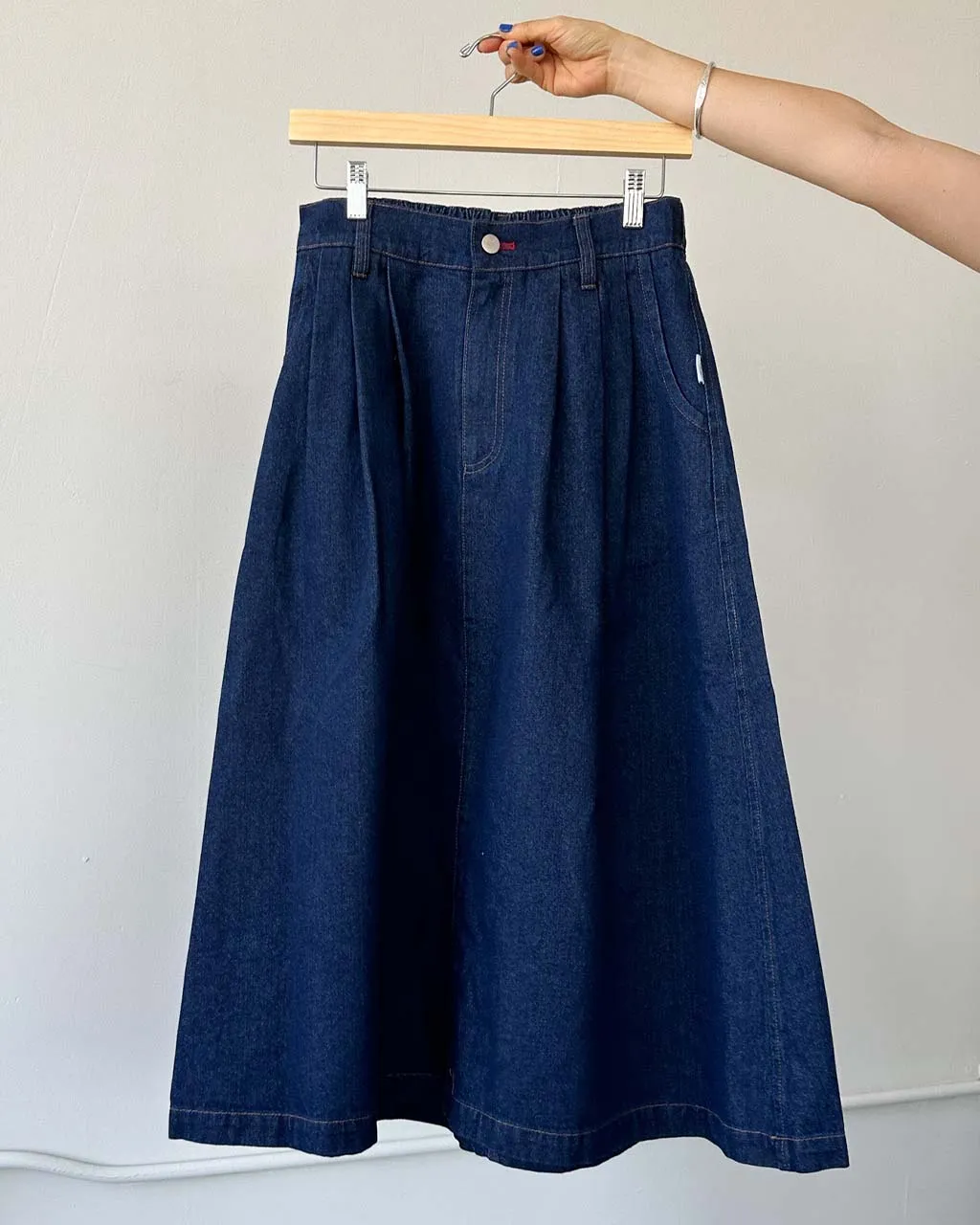 Long Farm Girl Skirt - Raw Denim sold by ban.do product image thumbnail 3