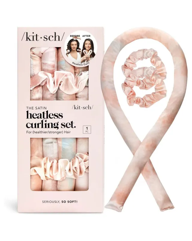 Satin Heatless Curling Set - Sunset Tie Dye sold by ban.do