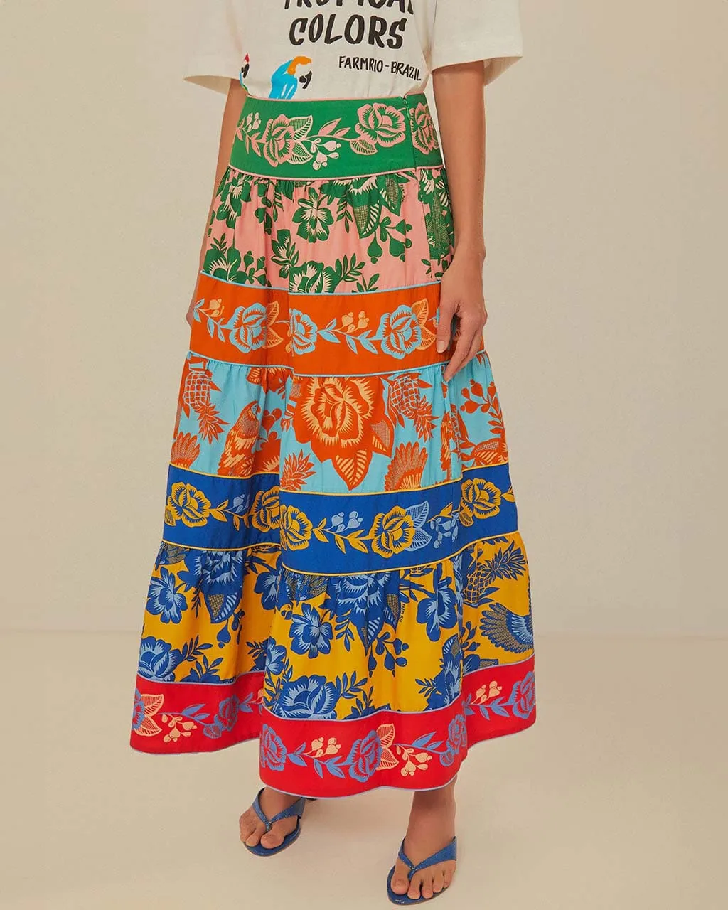 Lace Garden Tiered Maxi Skirt sold by ban.do product image thumbnail 4