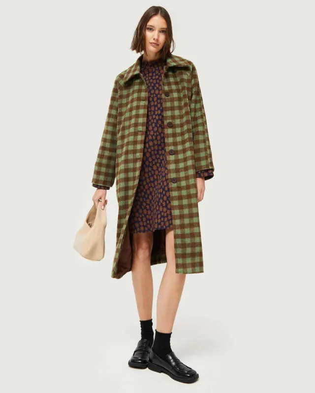 Green Checks Coat sold by ban.do