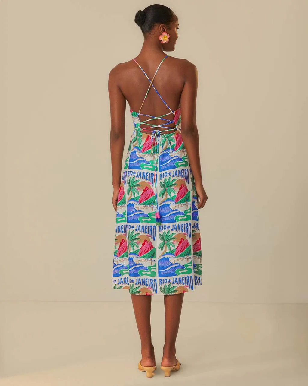 Off-White Carioca Posters Midi Dress sold by ban.do product image thumbnail 2