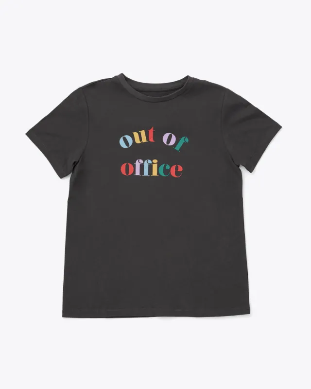 Out of Office Tee - Vintage Black made by ban.do