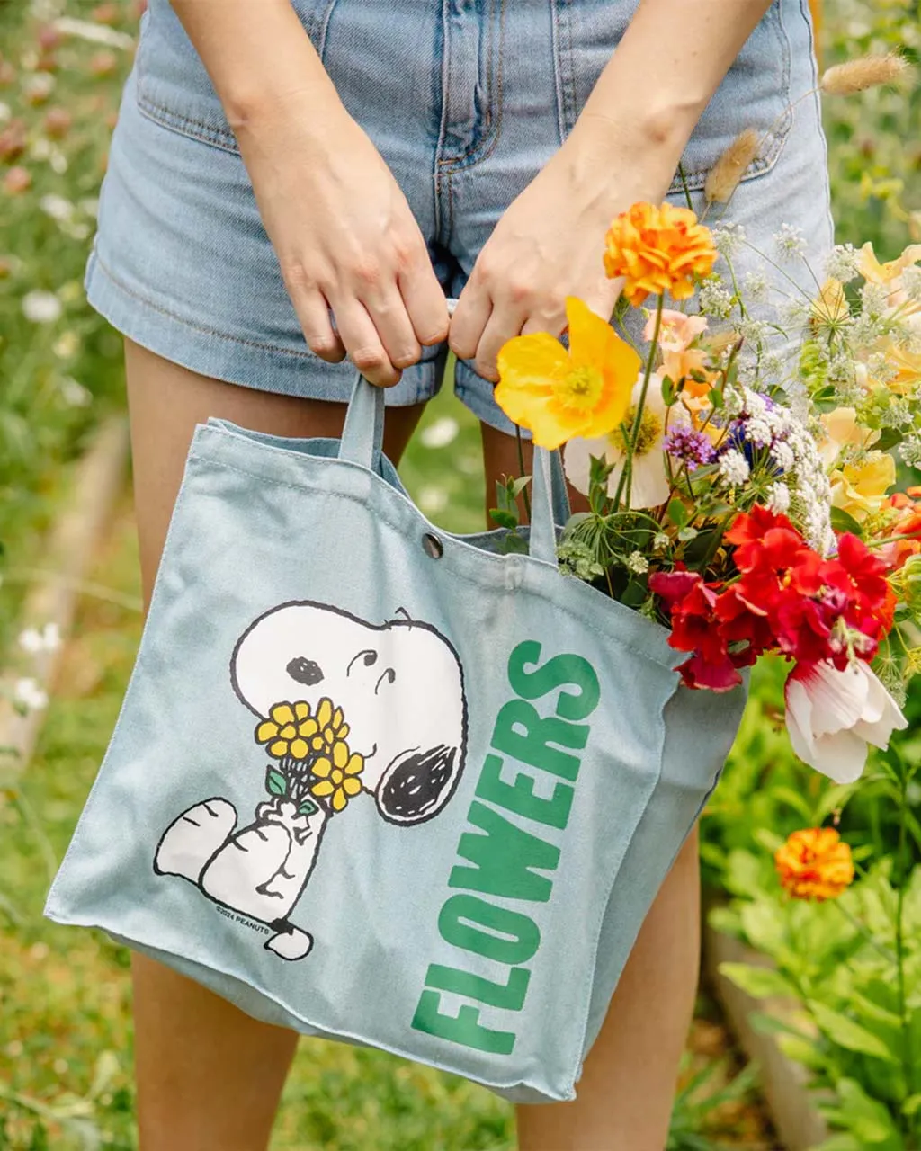 Snoopy Flower Market Tote Bag sold by ban.do product image thumbnail 3