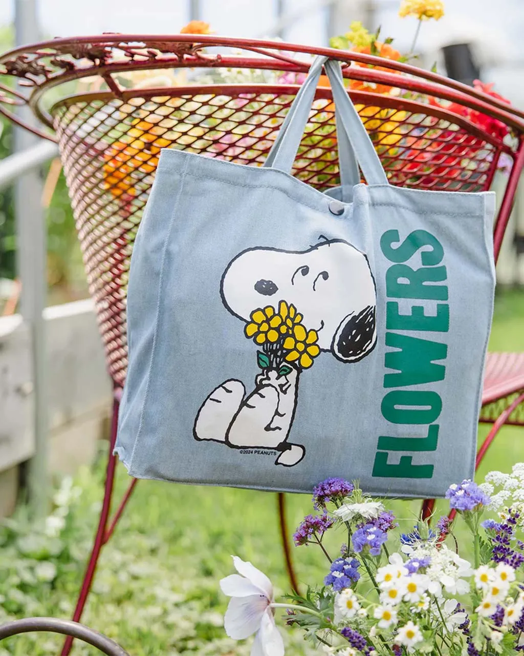 Snoopy Flower Market Tote Bag sold by ban.do product image thumbnail 2