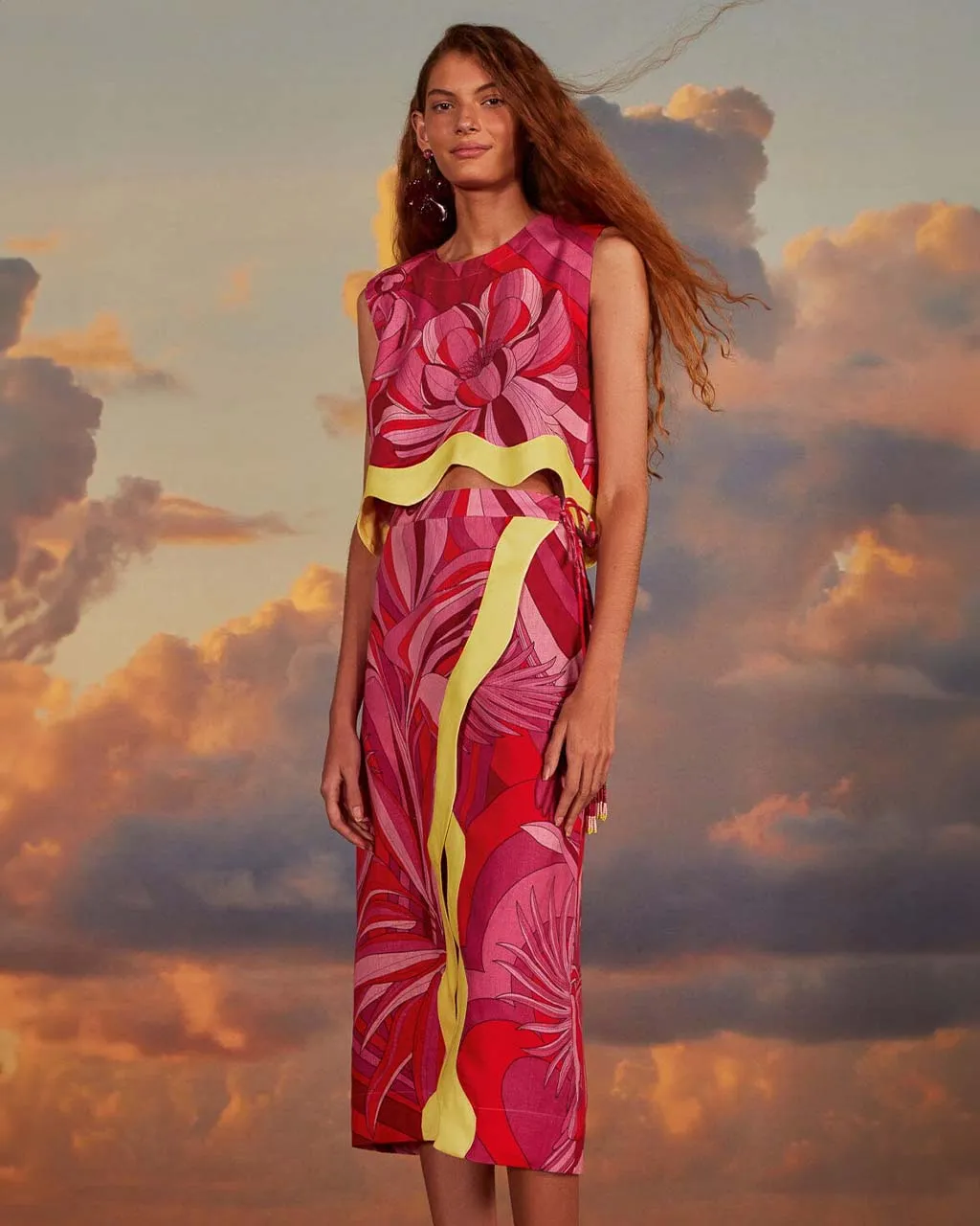 Red Endless Summer Wrap Skirt sold by ban.do