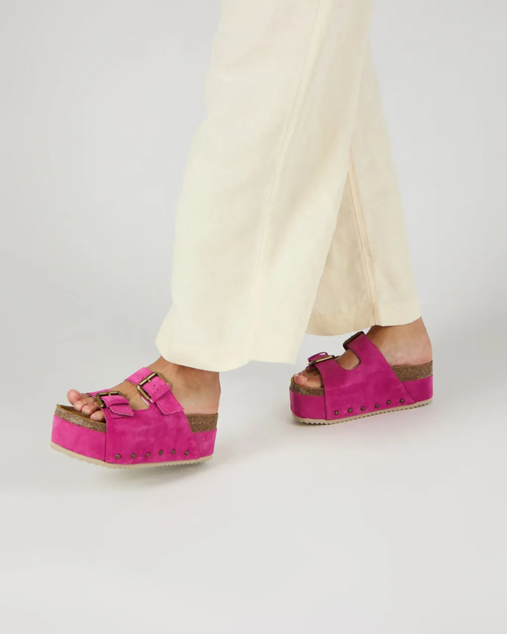 Cooper-2 Suede Platform Slide - Fuschia sold by ban.do product image thumbnail 2
