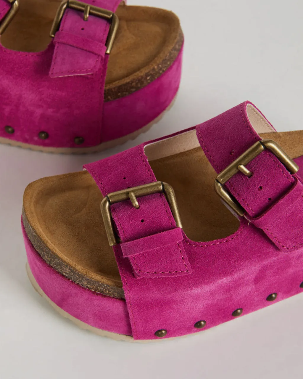 Cooper-2 Suede Platform Slide - Fuschia sold by ban.do product image thumbnail 4