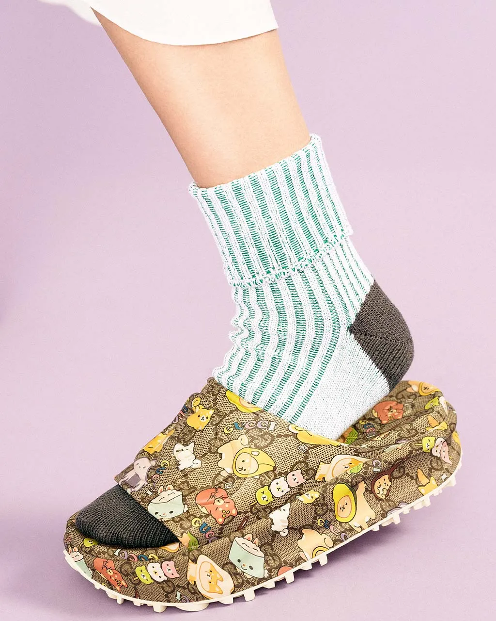 Faded Turncuff Crew Socks - Emerald sold by ban.do product image thumbnail 2