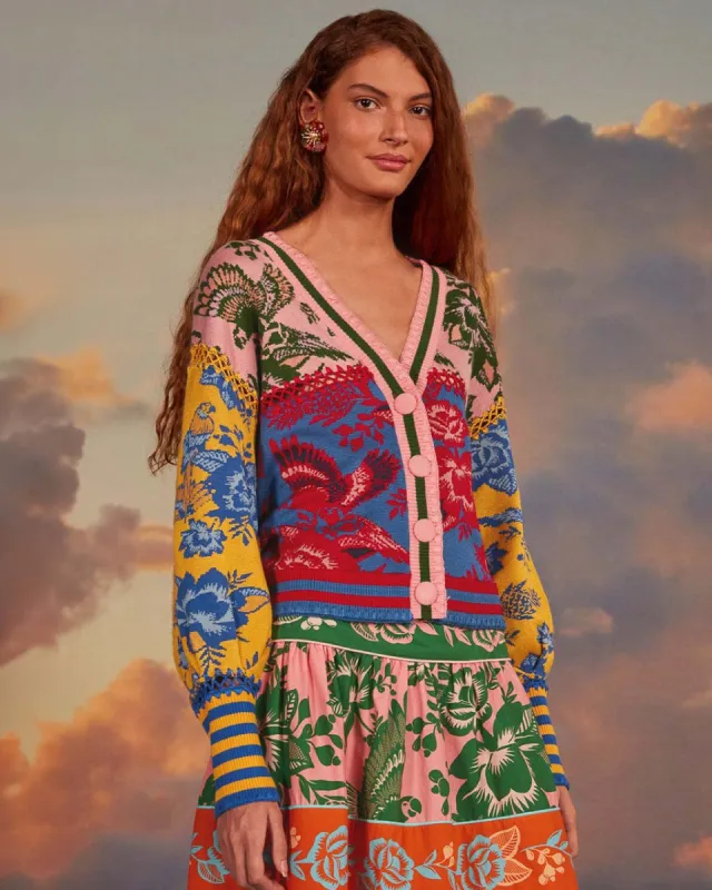 Floral De Renda Patch Knit Cardigan made by ban.do