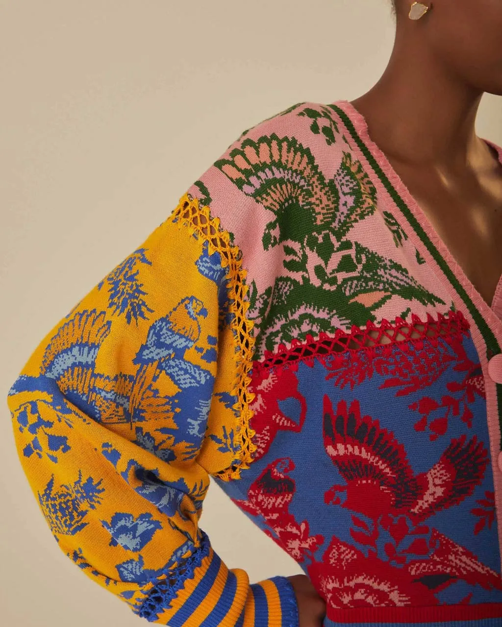 Floral De Renda Patch Knit Cardigan sold by ban.do product image thumbnail 4