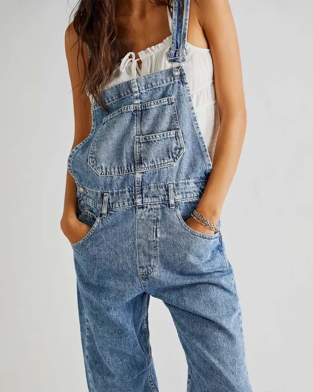 We The Free Ziggy Denim Overalls - Powder Blue sold by ban.do
