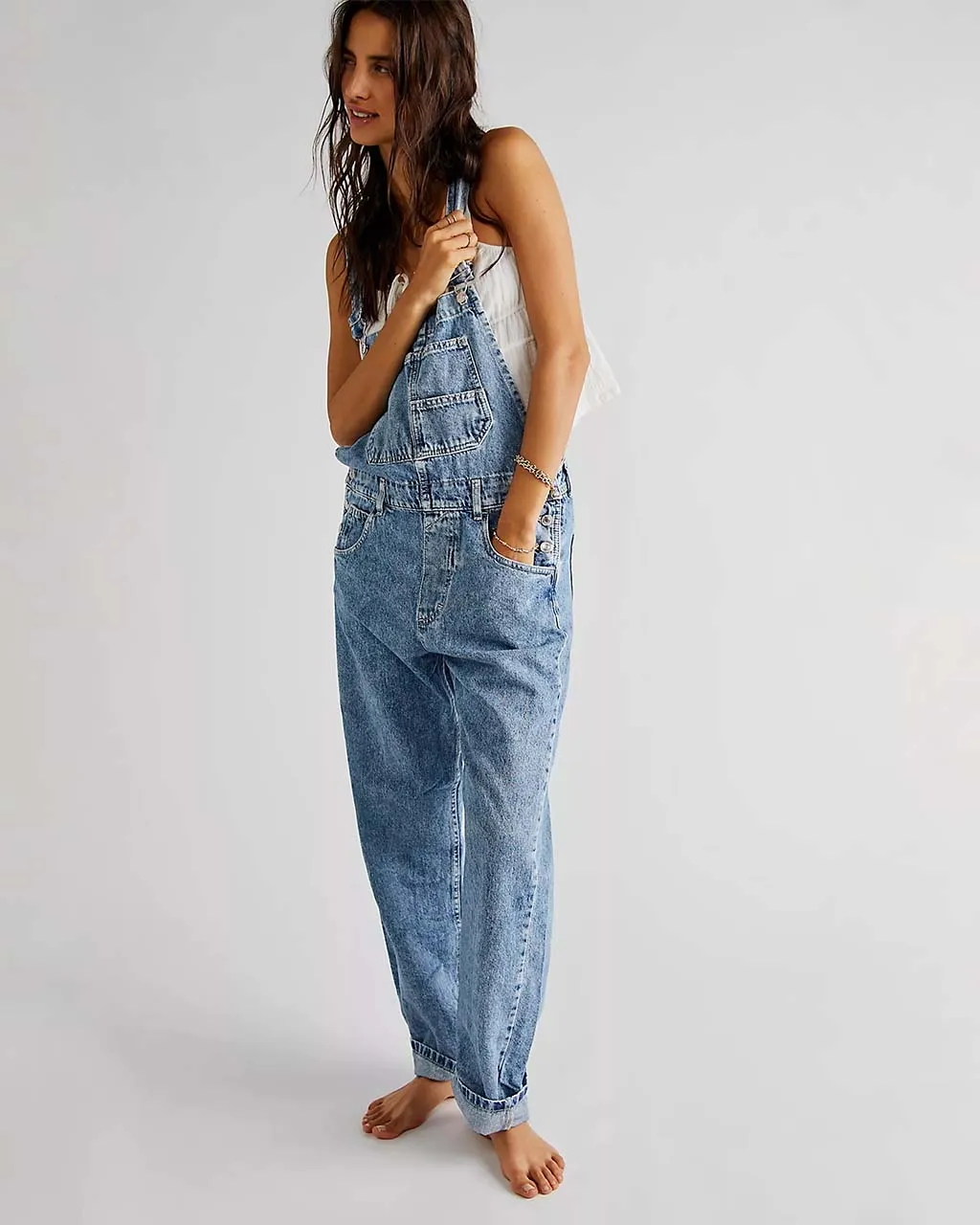 We The Free Ziggy Denim Overalls - Powder Blue sold by ban.do product image thumbnail 3