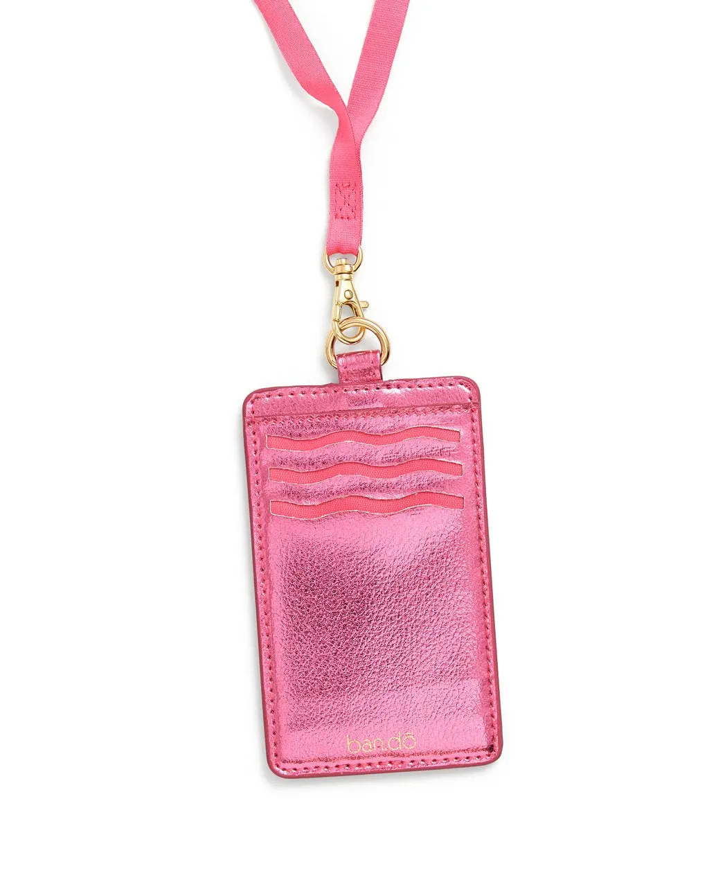 Keep It Close Card Case With Lanyard - Metallic Pink sold by ban.do product image thumbnail 3