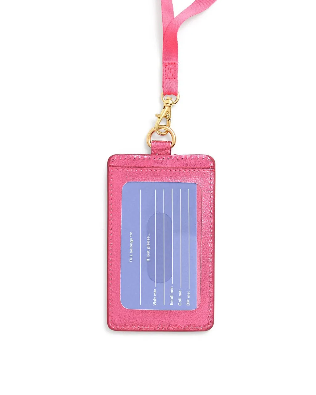 Keep It Close Card Case With Lanyard - Metallic Pink sold by ban.do product image thumbnail 4