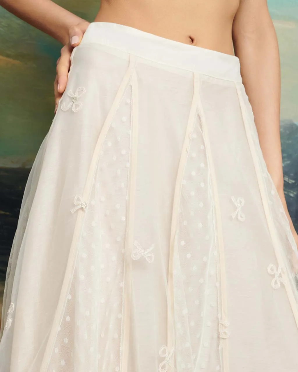 Jolene Tulle Ruffle Midi Skirt sold by ban.do product image thumbnail 4