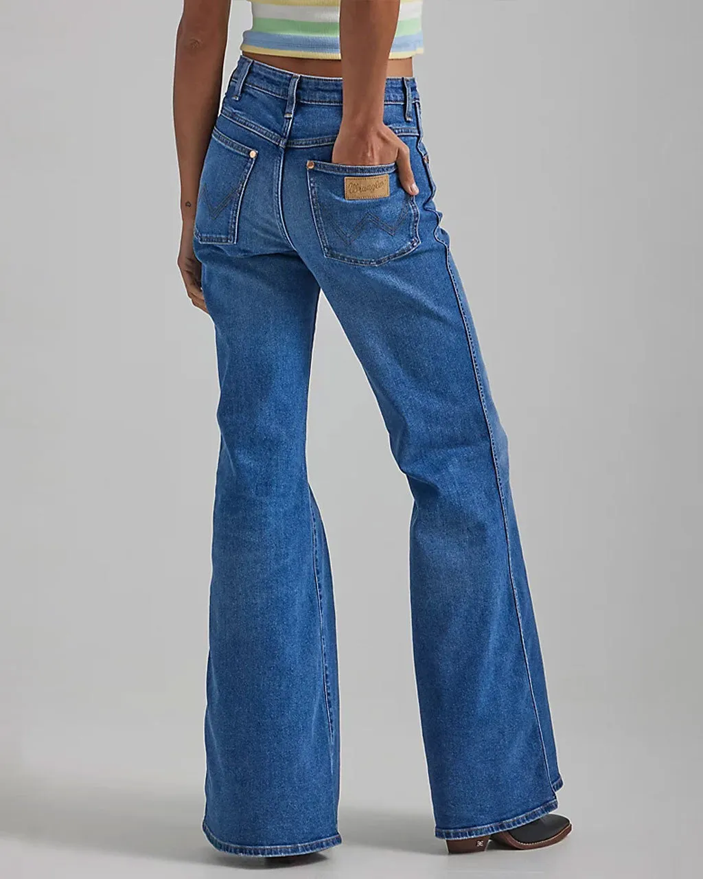 Wanderer High Rise Flare Jeans - Smoke Sea sold by ban.do product image thumbnail 2