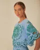 Light Blue And Green Graphic Richelieu Crop Top sold by ban.do