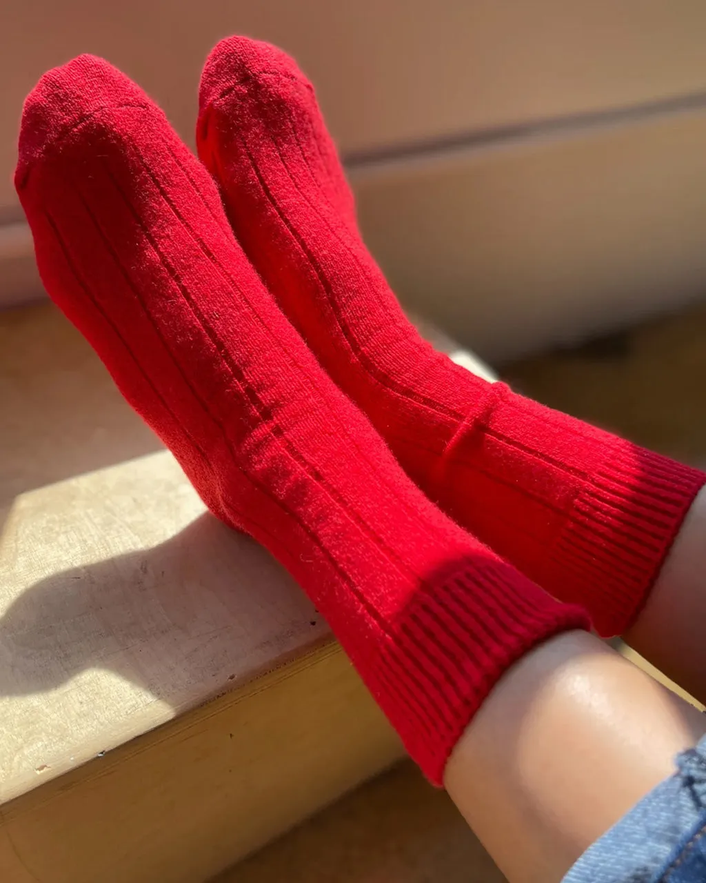 Classic Cashmere Socks - Red sold by ban.do product image thumbnail 2