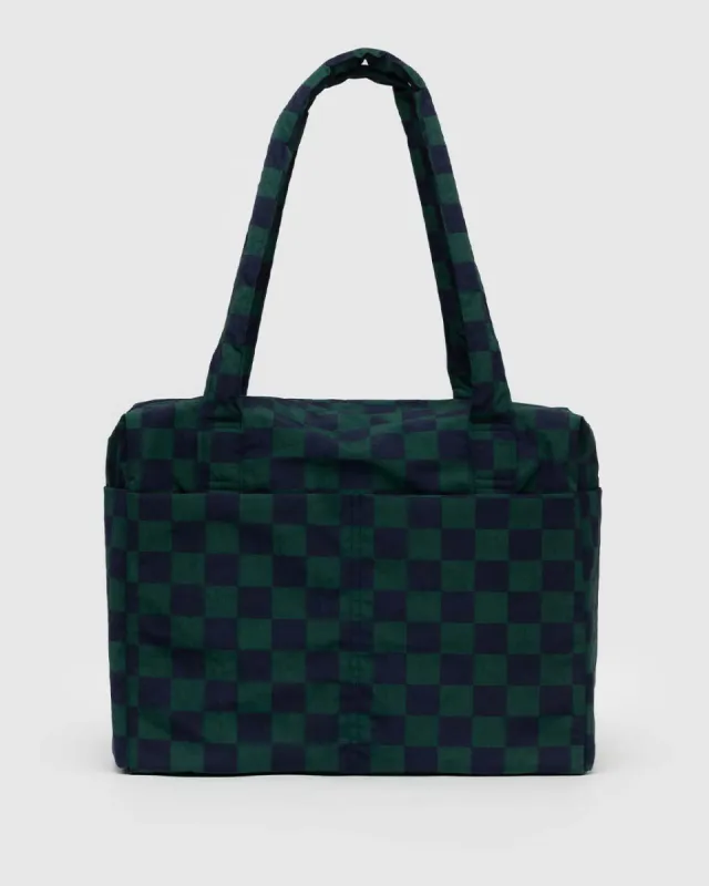 Small Cloud Carry-On Bag - Navy Green Check sold by ban.do