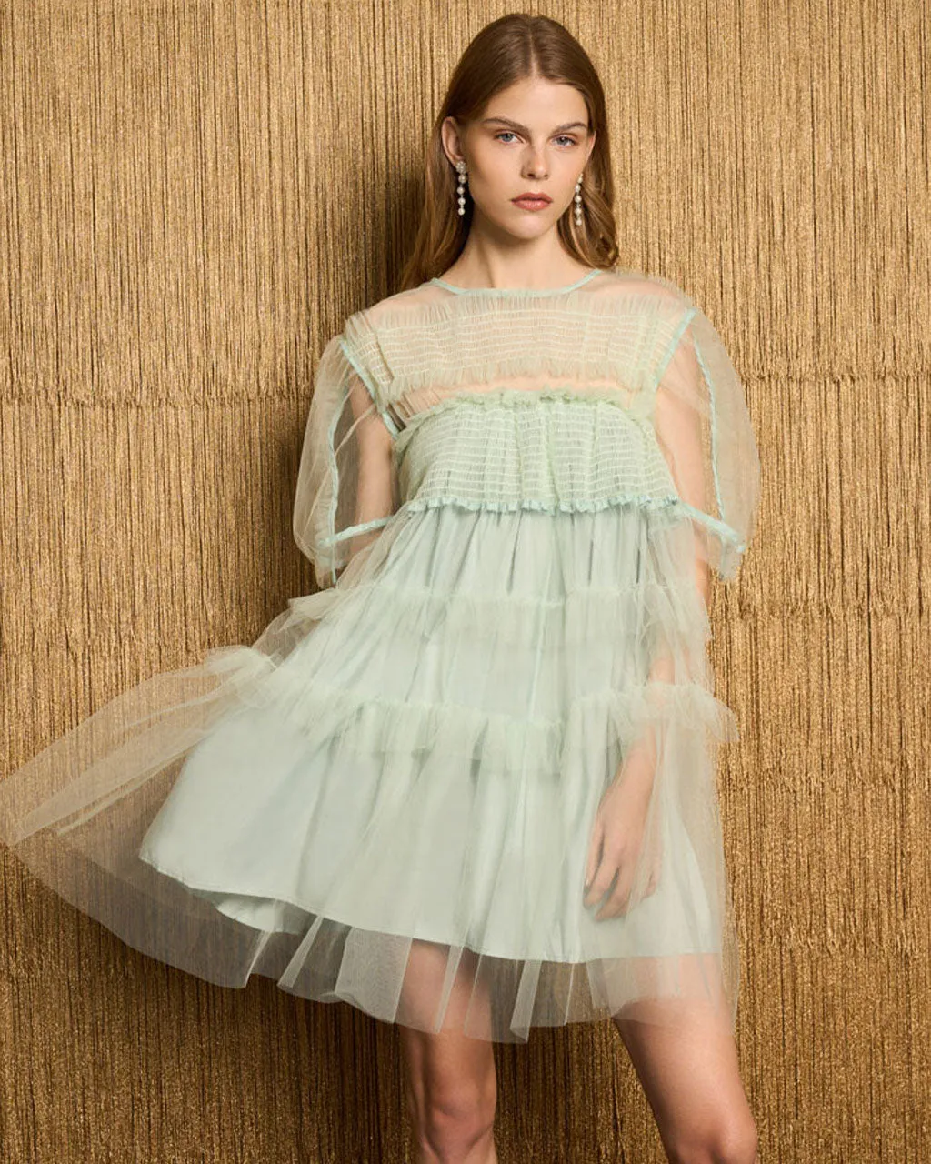 Studio Tulle Mini Dress - Sea Green sold by ban.do