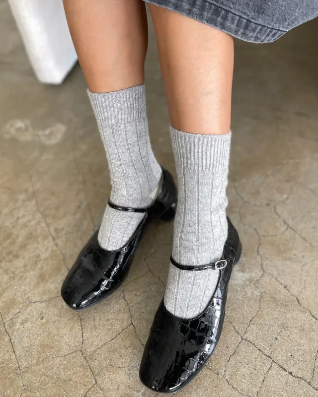 Classic Cashmere Socks - Grey Melange sold by ban.do