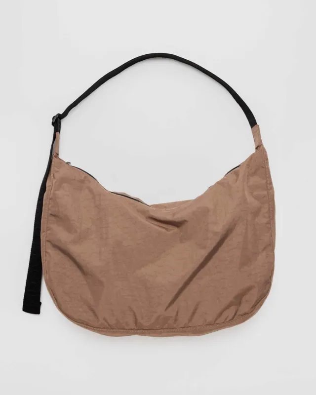 Large Nylon Crescent Bag - Cocoa sold by ban.do