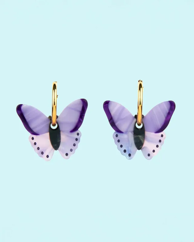 Purple Butterfly Earrings sold by ban.do