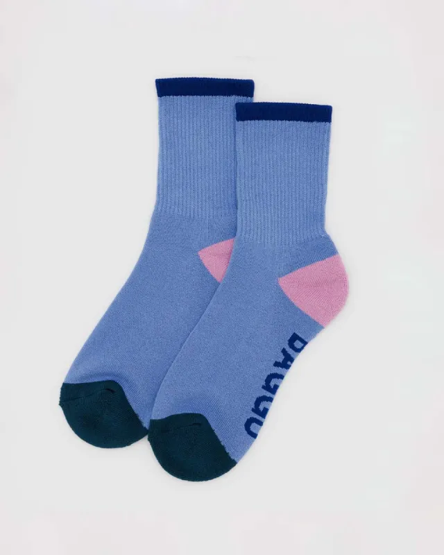 Ribbed Socks - Cornflower Mix sold by ban.do