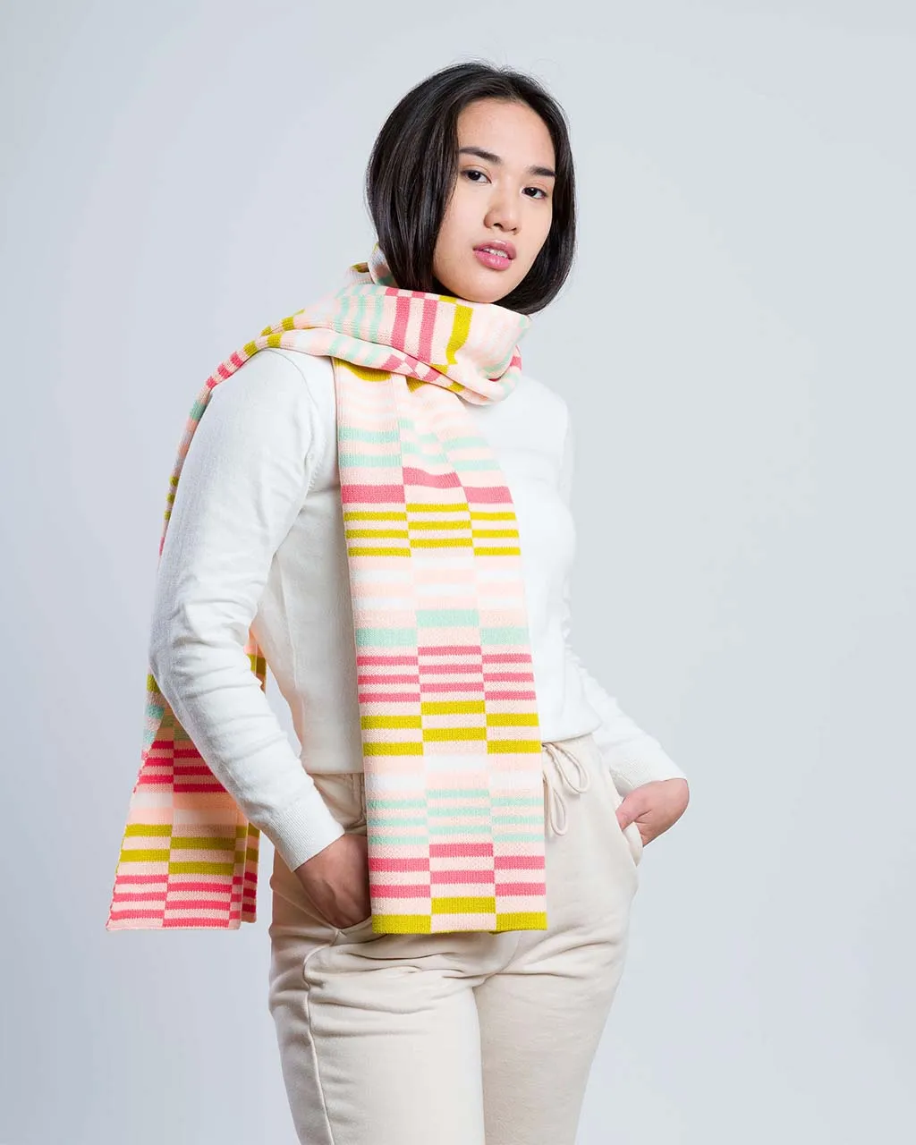 Albers Checkerboard Scarf - Melon Blush sold by ban.do product image thumbnail 2