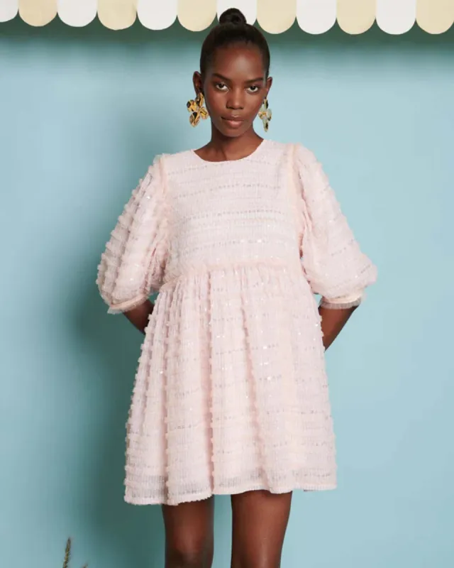 DREAM Rhubarb Sequin Mini Dress sold by ban.do