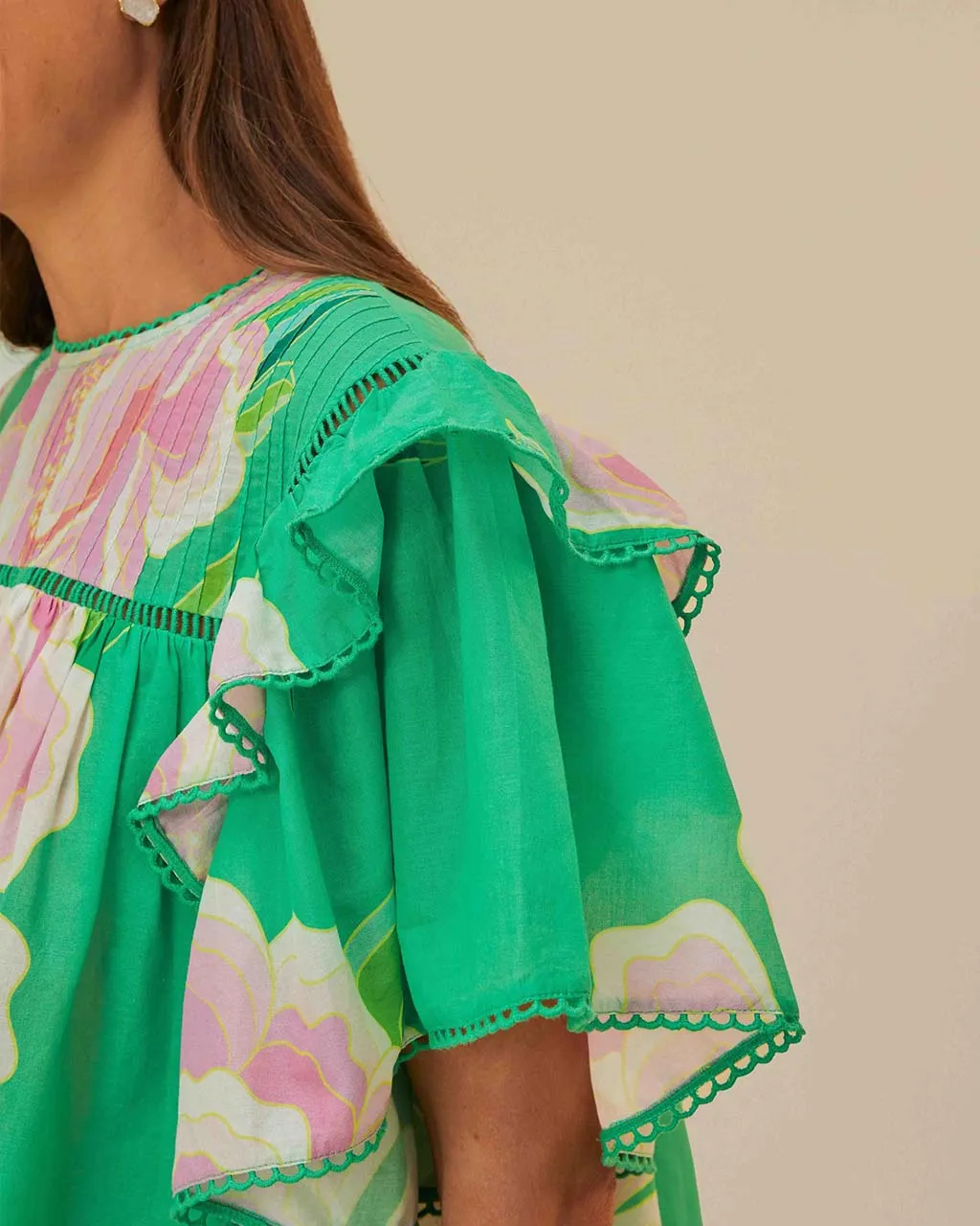 Green Floral Vibing Blouse sold by ban.do product image thumbnail 2