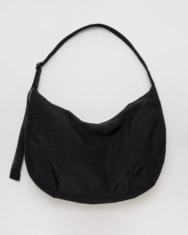 Large Nylon Crescent Bag - Black sold by ban.do
