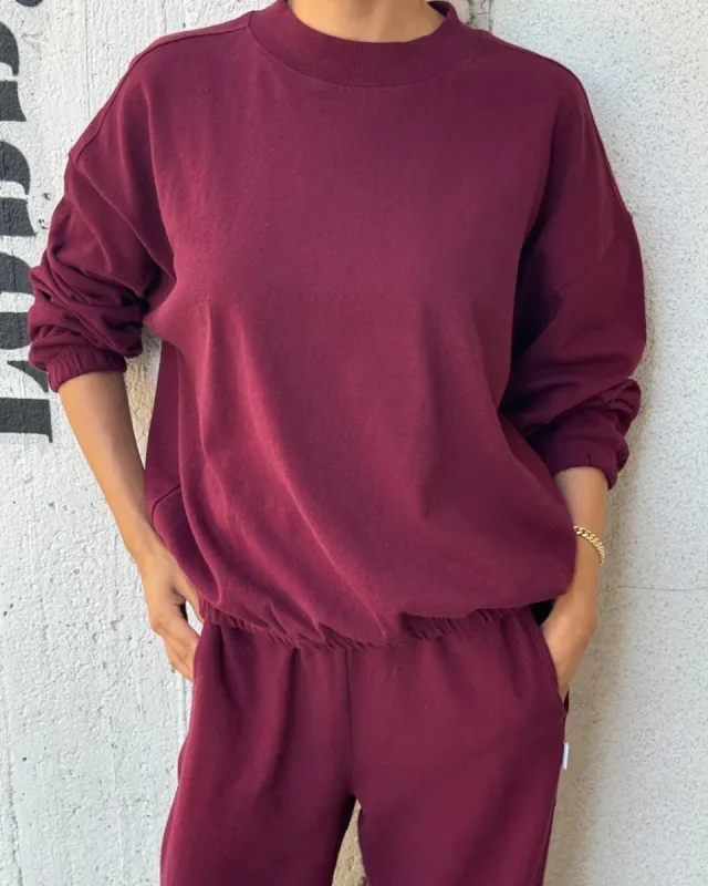 Daisy Long Sleeve Top - Cabernet sold by ban.do