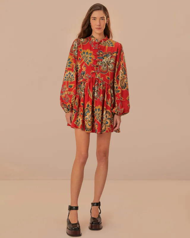 Red Floral Mini Dress sold by ban.do