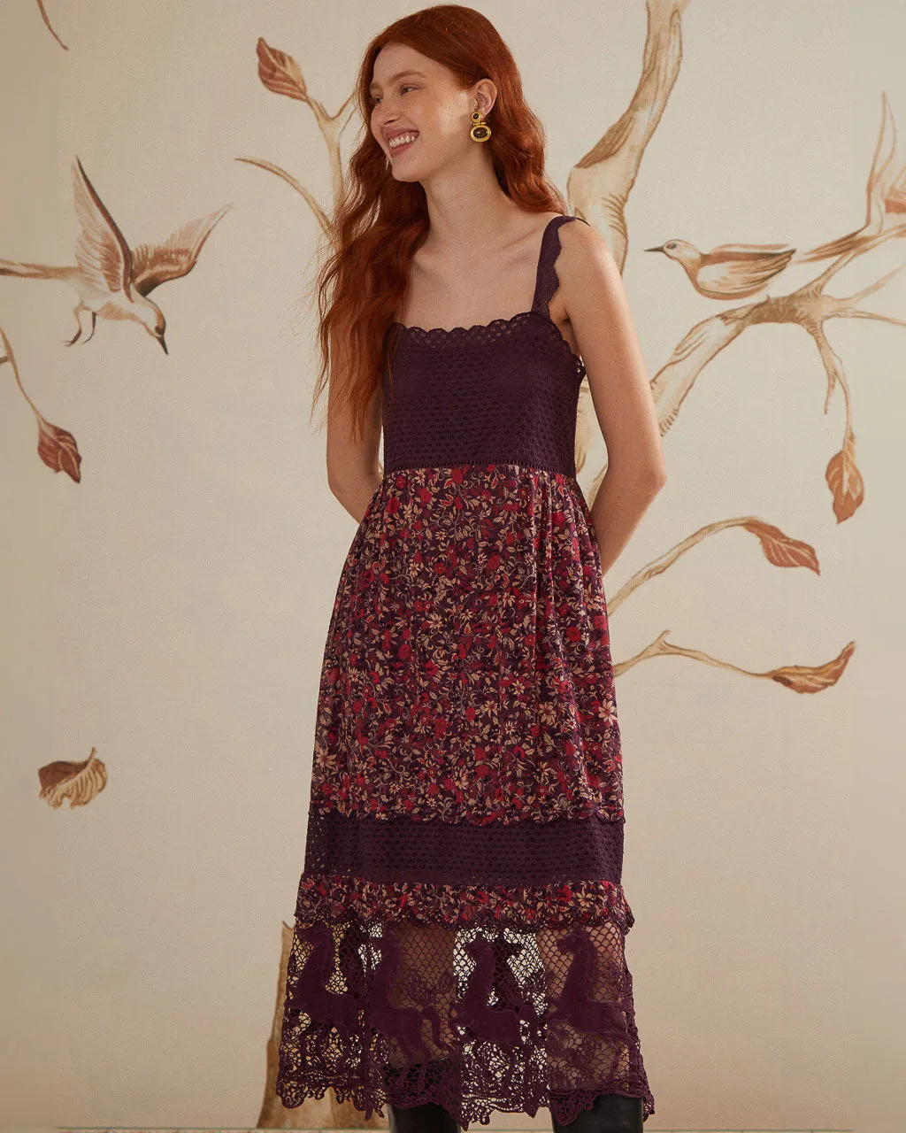 Chelsea Garden Lace Sleeveless Midi Dress sold by ban.do product image thumbnail 3