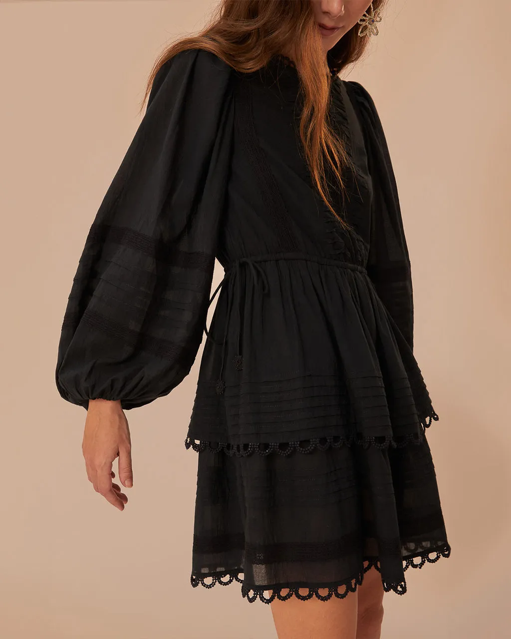 Black Long Sleeve Mini Dress sold by ban.do product image thumbnail 2