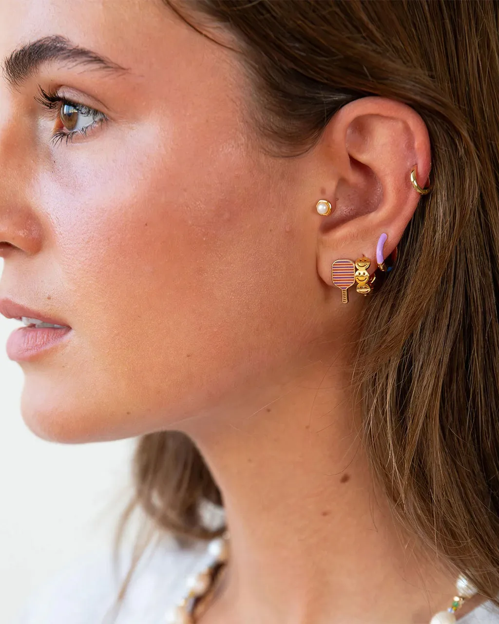 Smiley Huggie Hoop Earrings sold by ban.do product image thumbnail 2