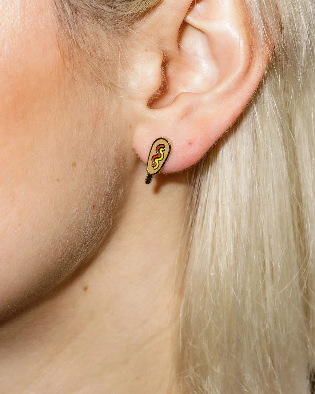 Corn Dog Enamel Stud Earrings sold by ban.do product image thumbnail 2