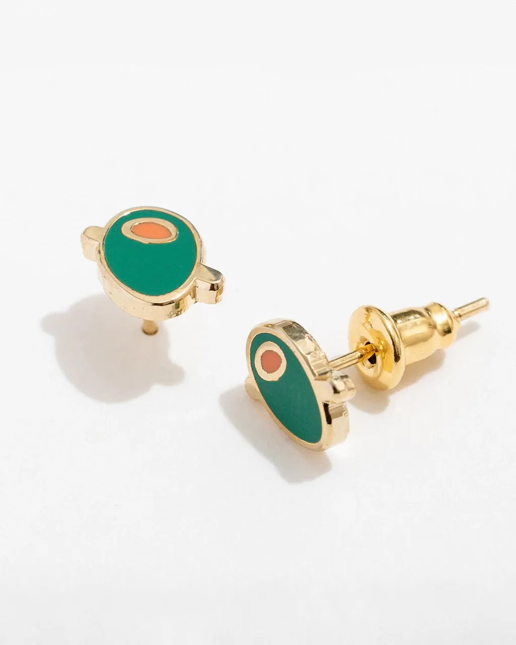 Olive Enamel Stud Earrings sold by ban.do product image thumbnail 3