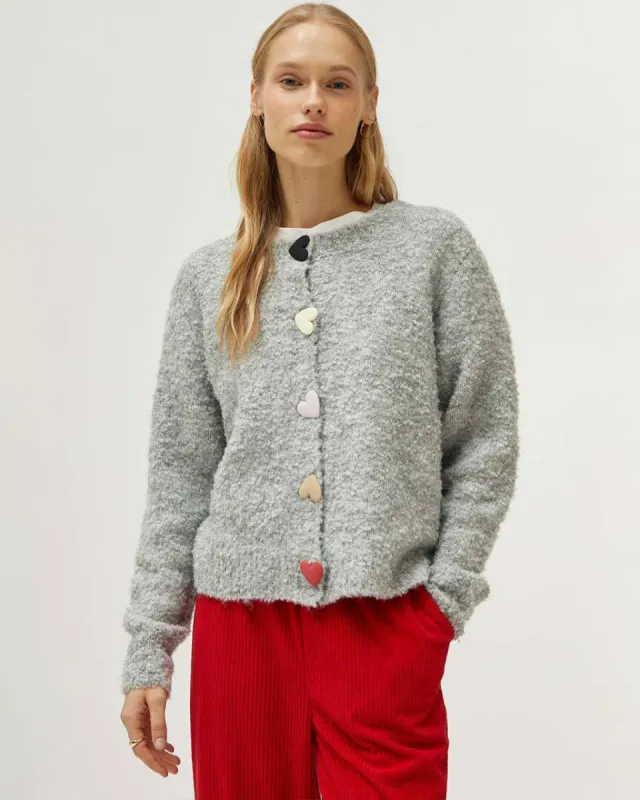 Heart Cardigan - Grey sold by ban.do