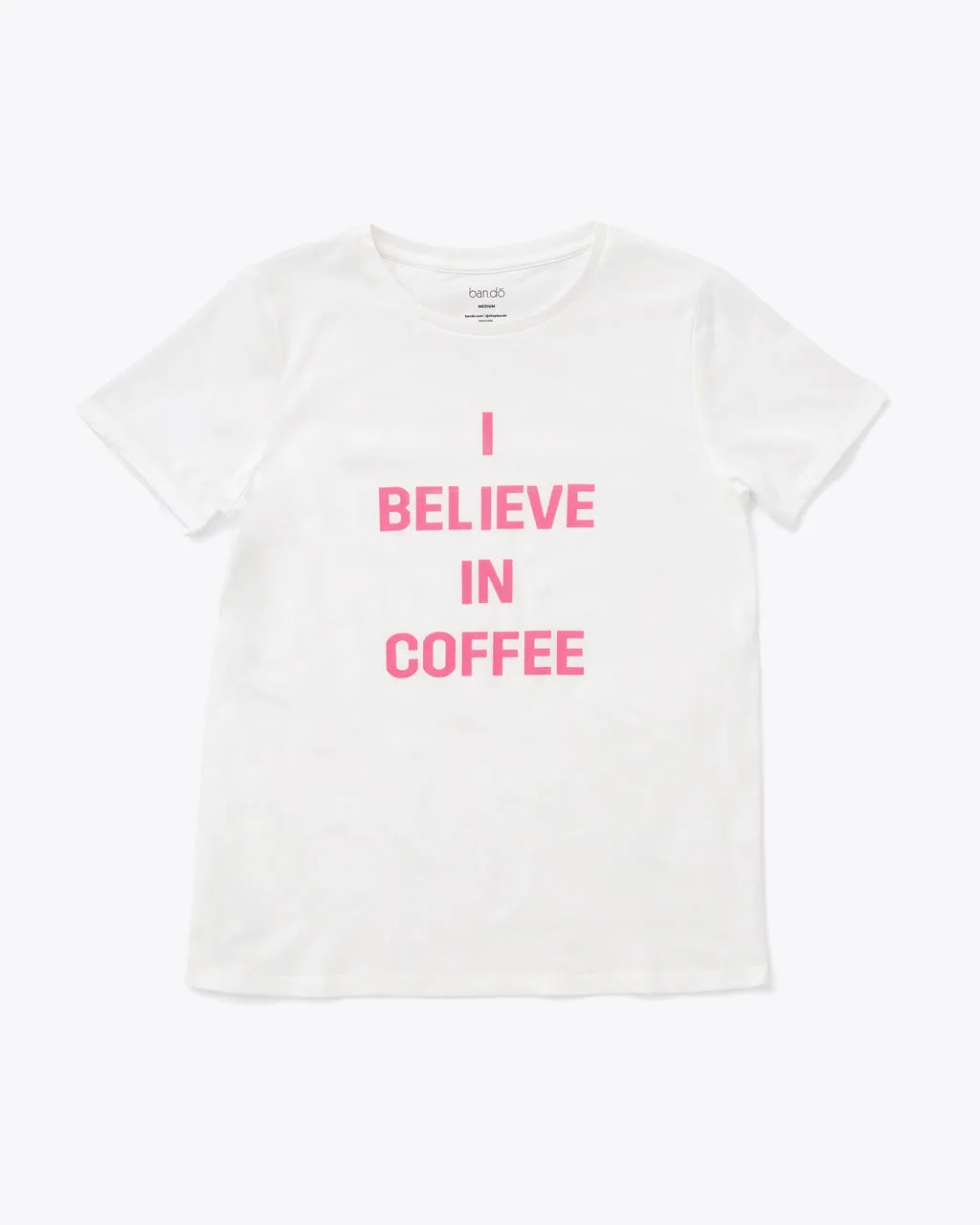 I Believe in Coffee Tee - Pink sold by ban.do