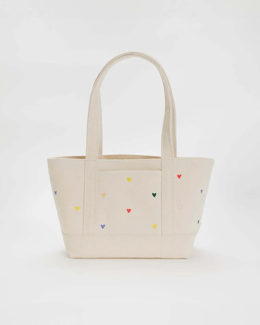 Small Heavyweight Canvas Tote - Embroidered Hearts sold by ban.do
