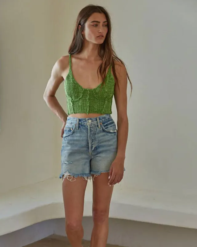 The Celine Crop Top - Green sold by ban.do