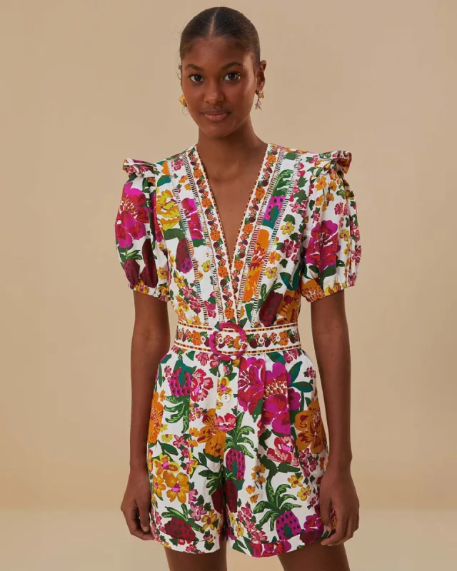 Off-White Flowerful Sketch Romper sold by ban.do