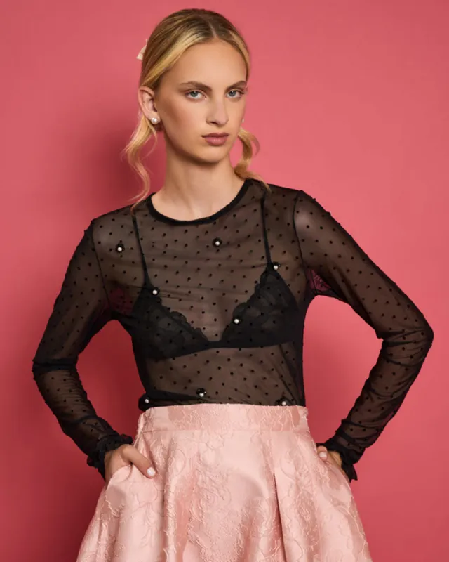 Dream Spotted Dove Mesh Top sold by ban.do