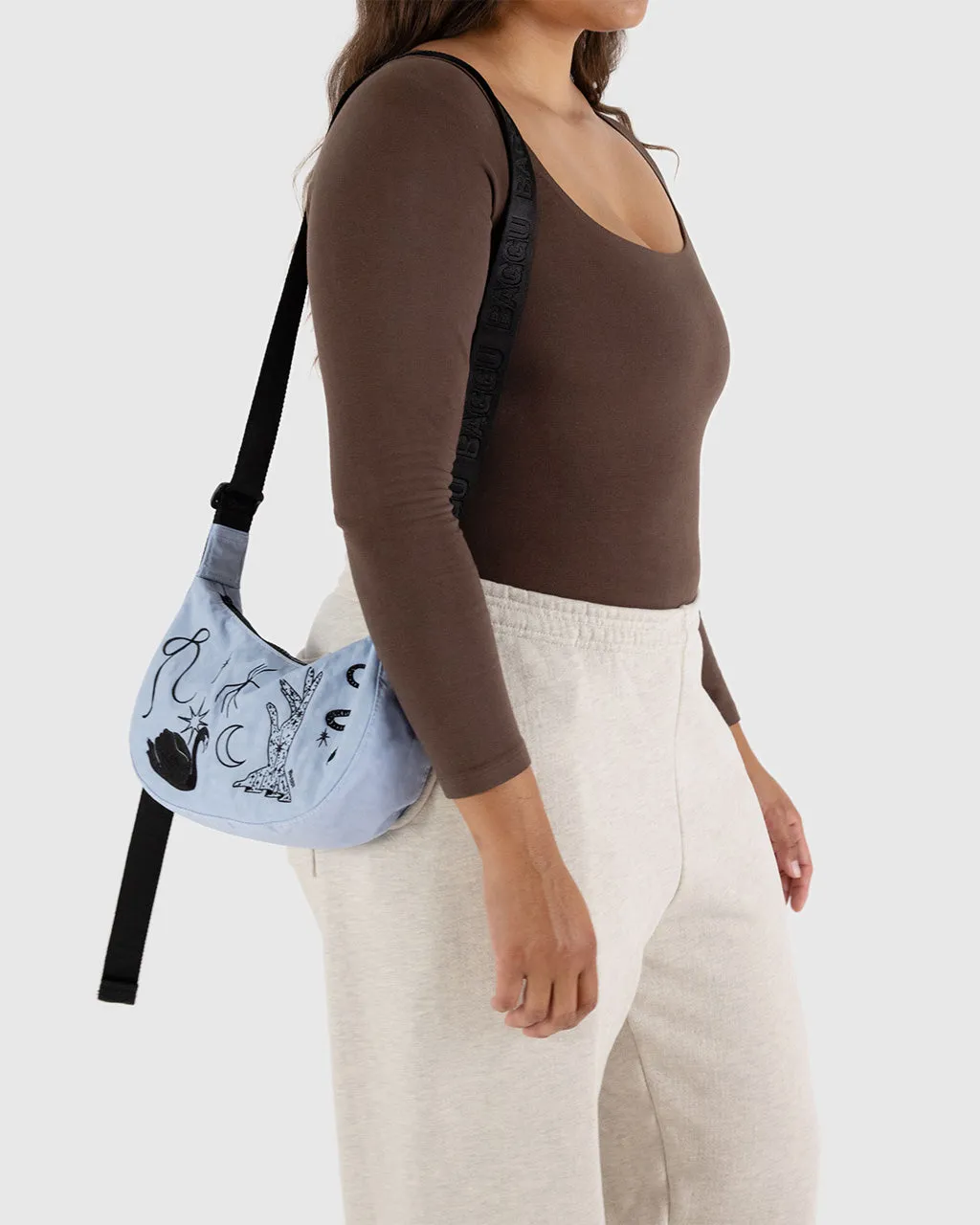 Small Nylon Crescent Bag - Embroidered Ballet Icons sold by ban.do product image thumbnail 2