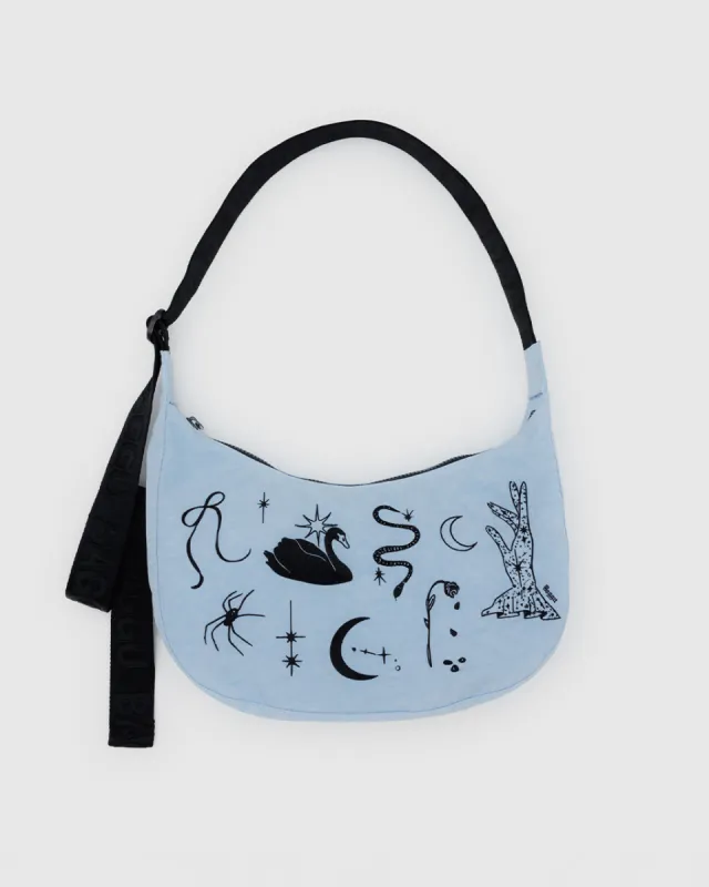 Medium Nylon Crescent Bag - Embroidered Ballet Icons sold by ban.do