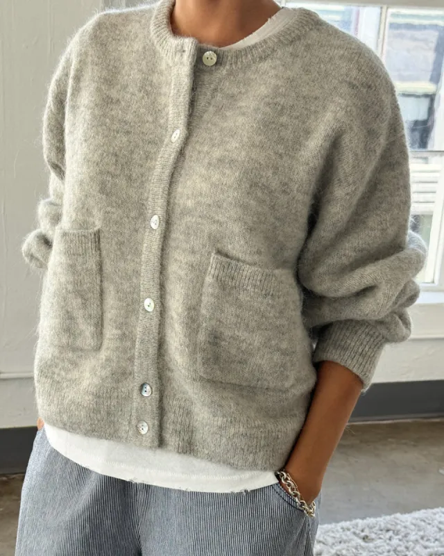 Amélie Alpaca Cardigan - Light Grey sold by ban.do