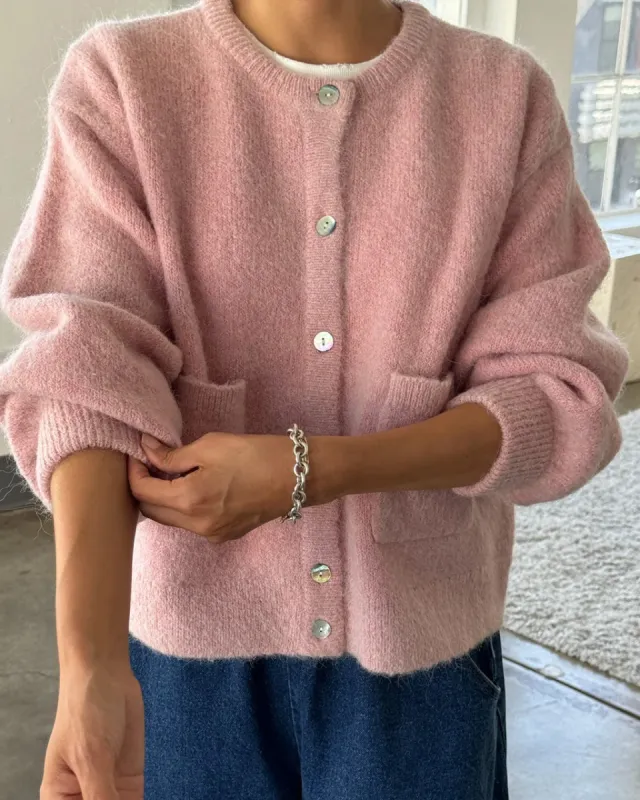 Amélie Alpaca Cardigan - Pink Rose sold by ban.do