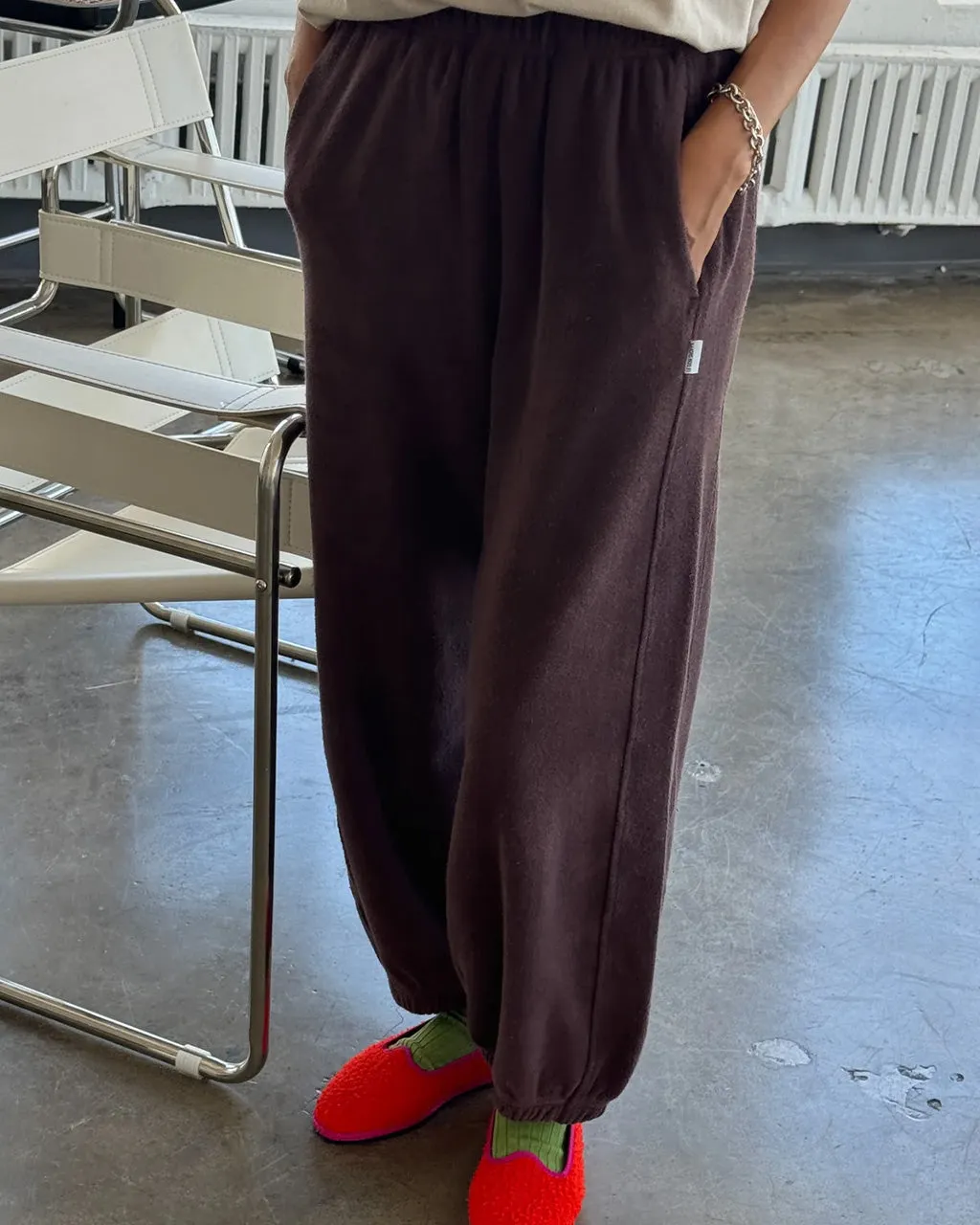 Cotton Terry Balloon Pants - Chocolate sold by ban.do